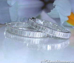 High-end Baguette Diamond Hoop Earrings (6,03 ct.)