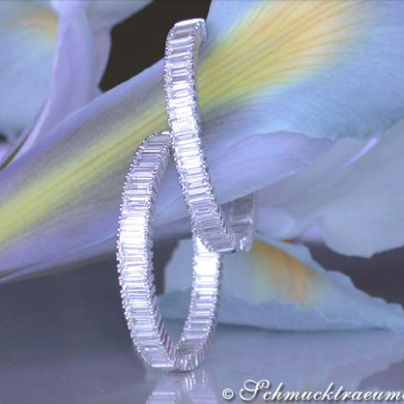 High-end Baguette Diamond Hoop Earrings (6,03 ct.)