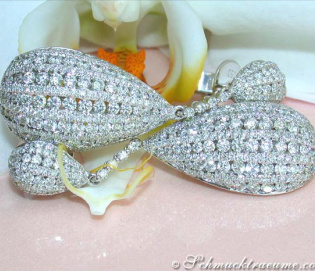 Extra long Diamond Dangling Earrings