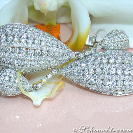 Extra long Diamond Dangling Earrings