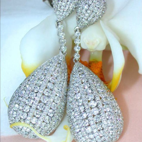 Extra long Diamond Dangling Earrings