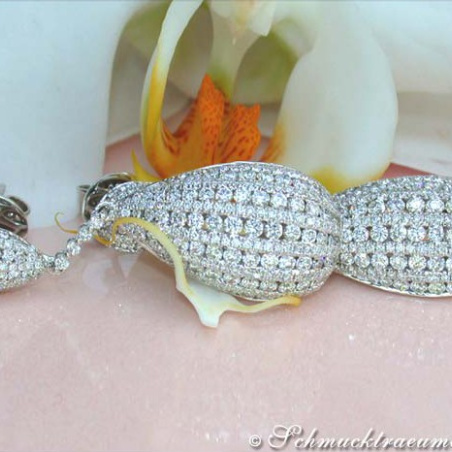 Extra long Diamond Dangling Earrings