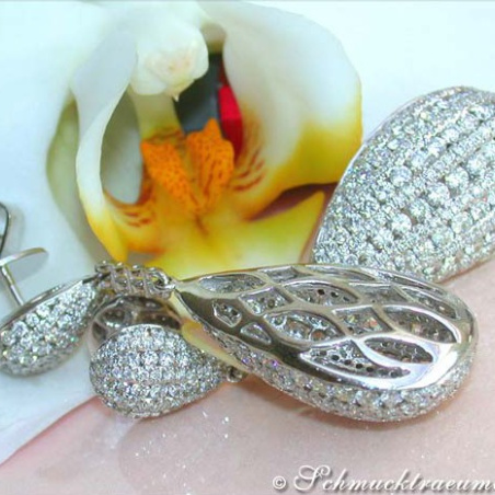 Extra long Diamond Dangling Earrings