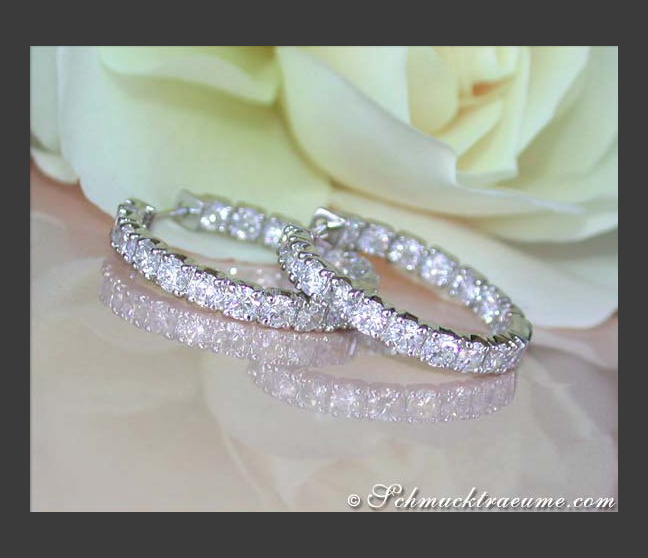 High-end Diamond Hoop Earrings (3,40 ct.) High-end Diamond Hoop Earrings (3,40 ct.)