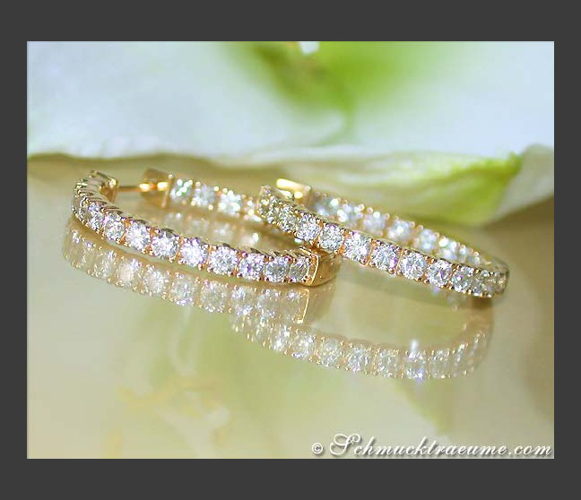 Classic Diamond Hoops in Yellow gold 14k Classic Diamond Hoops in Yellow gold 14k
