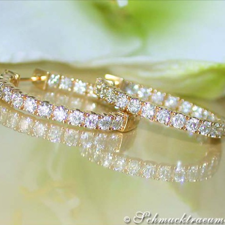 Classic Diamond Hoops in Yellow gold 14k