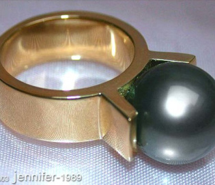 Massive Tahitian Pearl Ring in Yellow gold 14k