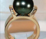 Massive Tahitian Pearl Ring in Yellow gold 14k