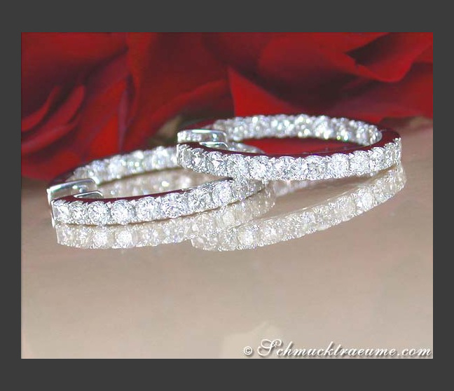 Precious Diamond Hoop Earrings (2,30 ct. - Ø 24 mm) Precious Diamond Hoop Earrings (2,30 ct. - Ø 24 mm)