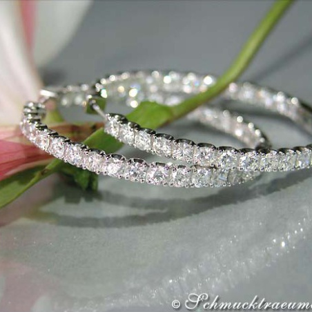 High-end Diamond Hoop Earrings (Ø 40 mm - 5,52 ct.)