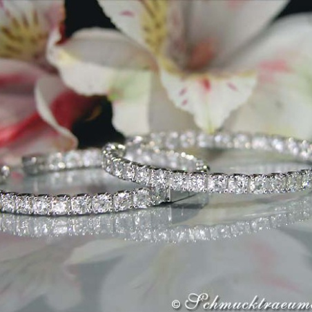 High-end Diamond Hoop Earrings (Ø 40 mm - 5,52 ct.)