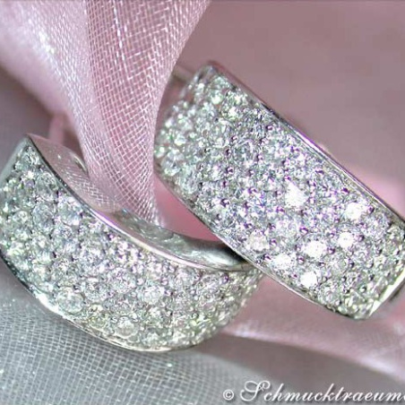 Stately Diamond Huggie Earrings