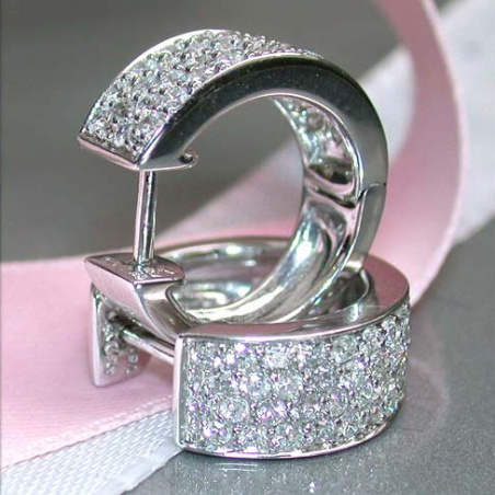 Stately Diamond Huggie Earrings