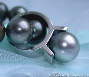 Massive Tahitian Pearl Ring in White gold 14k