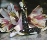 Voluminous Dangling Earrings with Black & White Diamonds