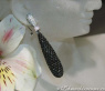 Voluminous Dangling Earrings with Black & White Diamonds