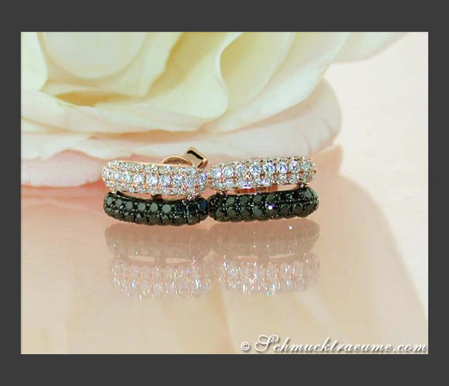 Delicate Black & White Diamond Earrings Delicate Black & White Diamond Earrings