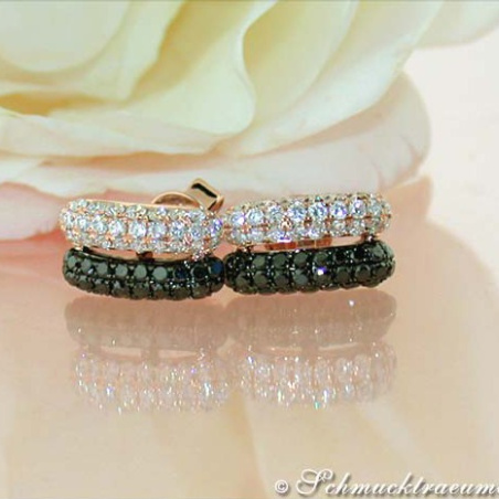 Delicate Black & White Diamond Earrings