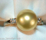 Precious Golden Southsea Pearl Ring with Diamonds
