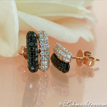 Delicate Black & White Diamond Earrings