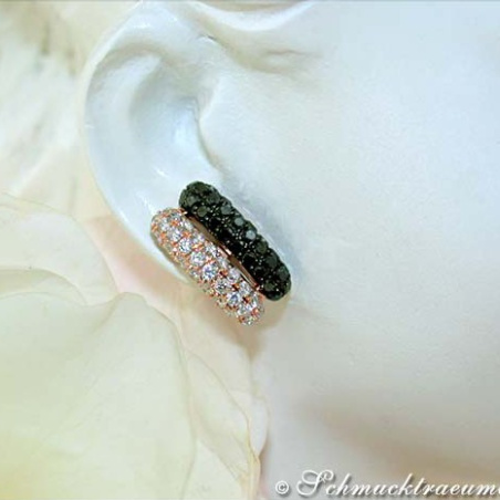 Delicate Black & White Diamond Earrings