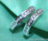 Cute Diamond Hoop Earrings in White gold 14k