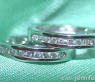 Cute Diamond Hoop Earrings in White gold 14k