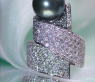 Tahitiperle Ring mit Brillanten