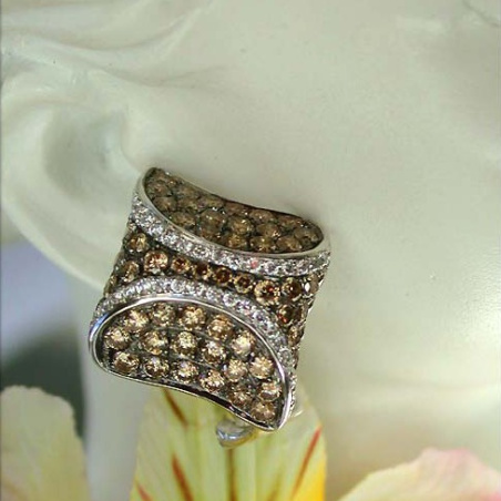 Attractive Brown & White Diamond Studs