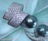 Tahitiperle Ring mit Brillanten