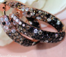 Stately Hoop Earrings with Black, Brown & White Diamonds
