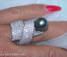 Tahitiperle Ring mit Brillanten