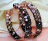 Stately Hoop Earrings with Black, Brown & White Diamonds