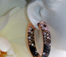 Stately Hoop Earrings with Black, Brown & White Diamonds