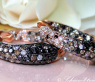 Impressive Hoop Earrings with Black, Brown & White Diamonds
