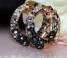 Impressive Hoop Earrings with Black, Brown & White Diamonds