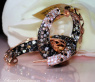 Impressive Hoop Earrings with Black, Brown & White Diamonds