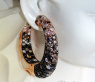 Impressive Hoop Earrings with Black, Brown & White Diamonds