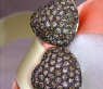 Feminine Heart Earrings with Brown Diamonds