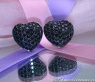 Feminine Black Diamond Heart Earrings