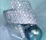 Tahitiperle Ring mit Brillanten