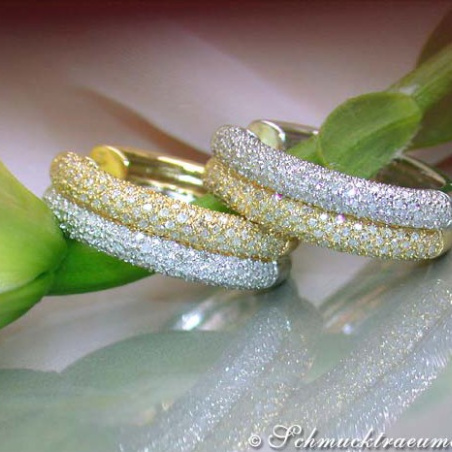 Timeless Diamond Hoops (Two Tone Finish)