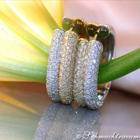Timeless Diamond Hoops (Two Tone Finish)