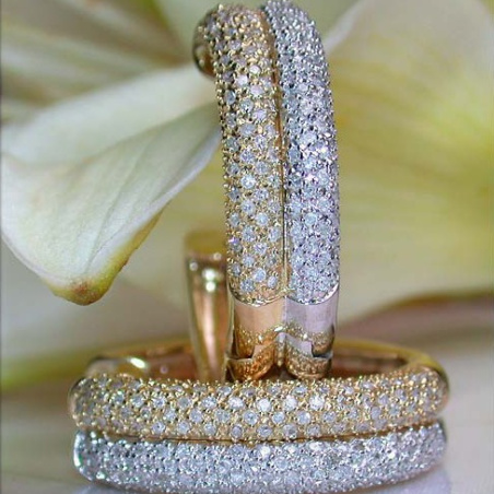 Timeless Diamond Hoops (Two Tone Finish)