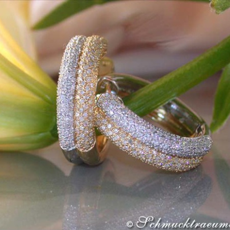 Timeless Diamond Hoops (Two Tone Finish)