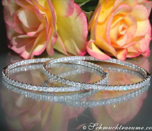 Exquisite Diamond Hoop Earrings in White gold 18k (Ø 54 mm)