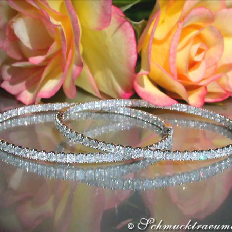Exquisite Diamond Hoop Earrings in White gold 18k (Ø 54 mm)