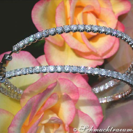 Exquisite Diamond Hoop Earrings in White gold 18k (Ø 54 mm)