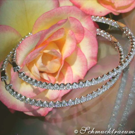 Exquisite Diamond Hoop Earrings in White gold 18k (Ø 54 mm)
