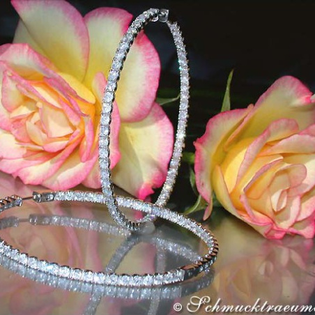 Exquisite Diamond Hoop Earrings in White gold 18k (Ø 54 mm)